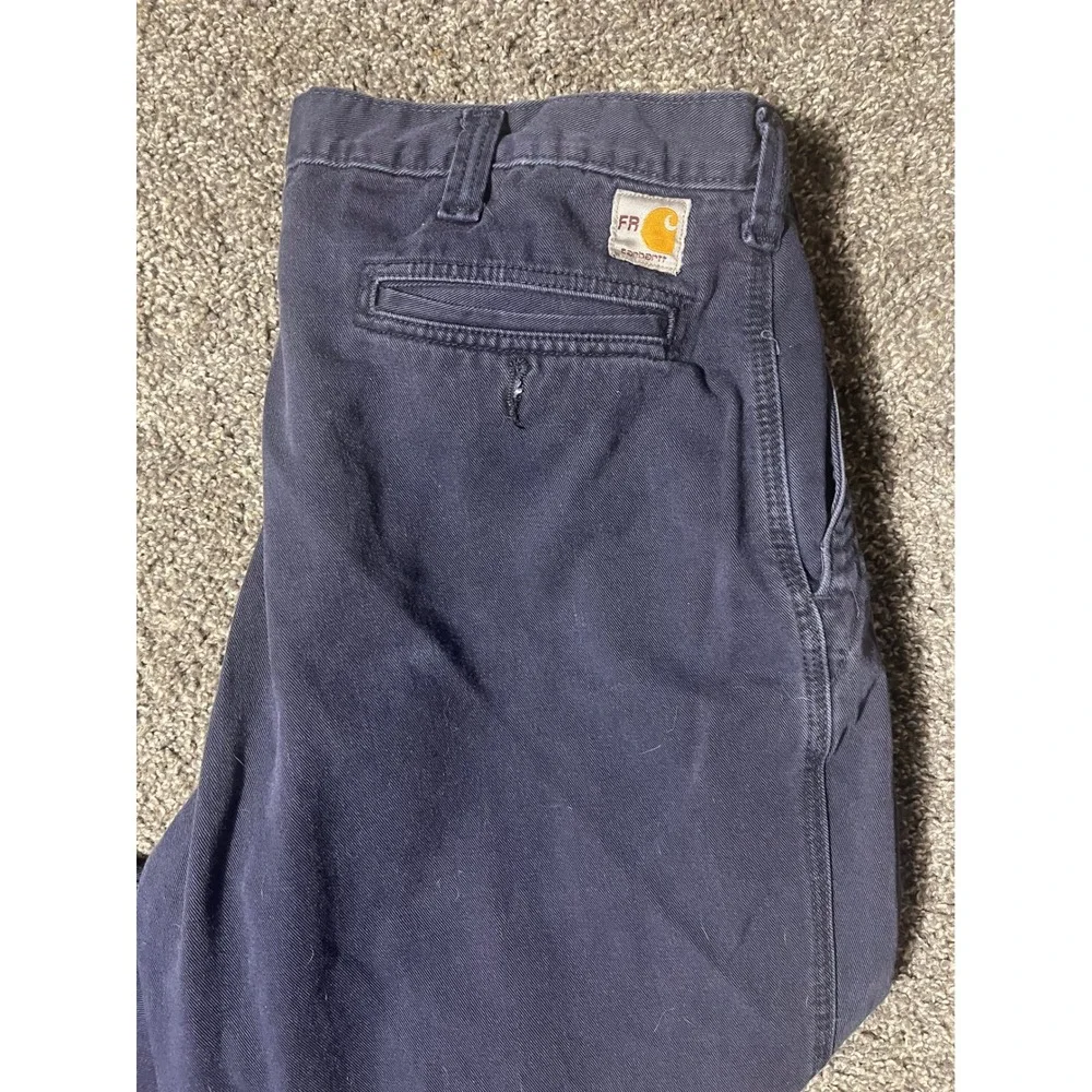 Carhartt FR Flame Resistant Work Pants Navy Blue 38x30 Cotton Nylon Canvas